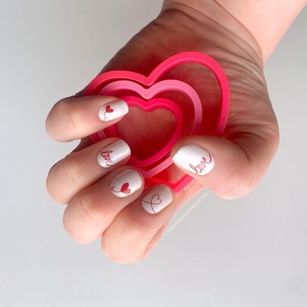Color Street “Love Letter” creme finish of scribbled hearts & love nail strips - Picture 11 of 11